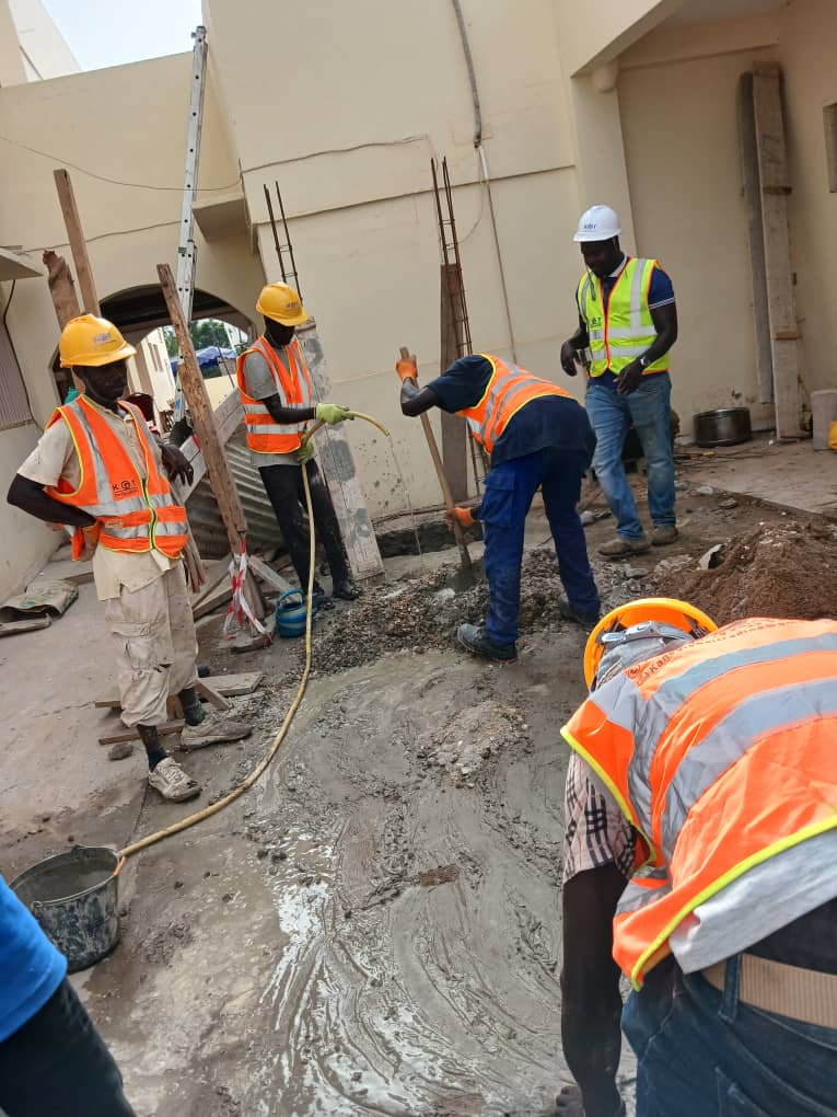 L'équipe sur le chantier